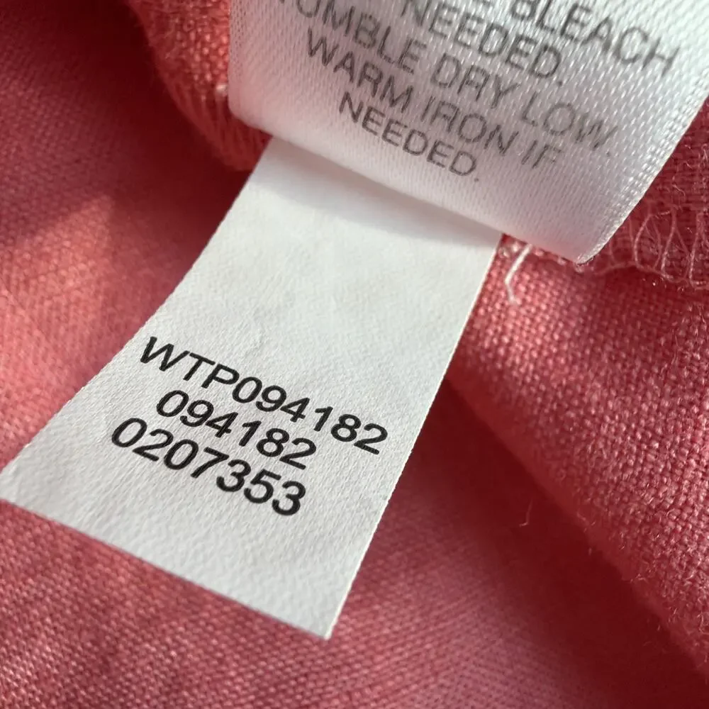 J Jill Linen Top Womens large Petite Casual Button Front Shirt Blouse Salmon - Picture 10 of 11